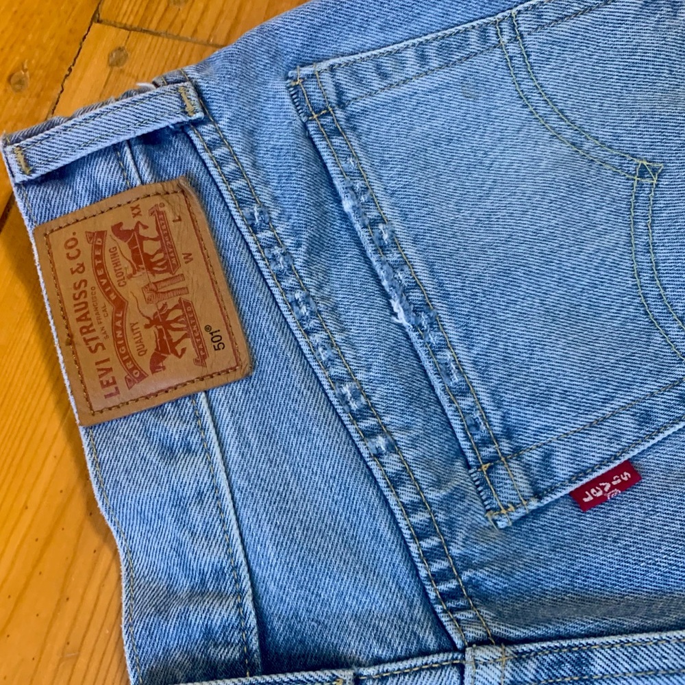 Levi’s 501 Hi Rise Light Blue Jean Shorts